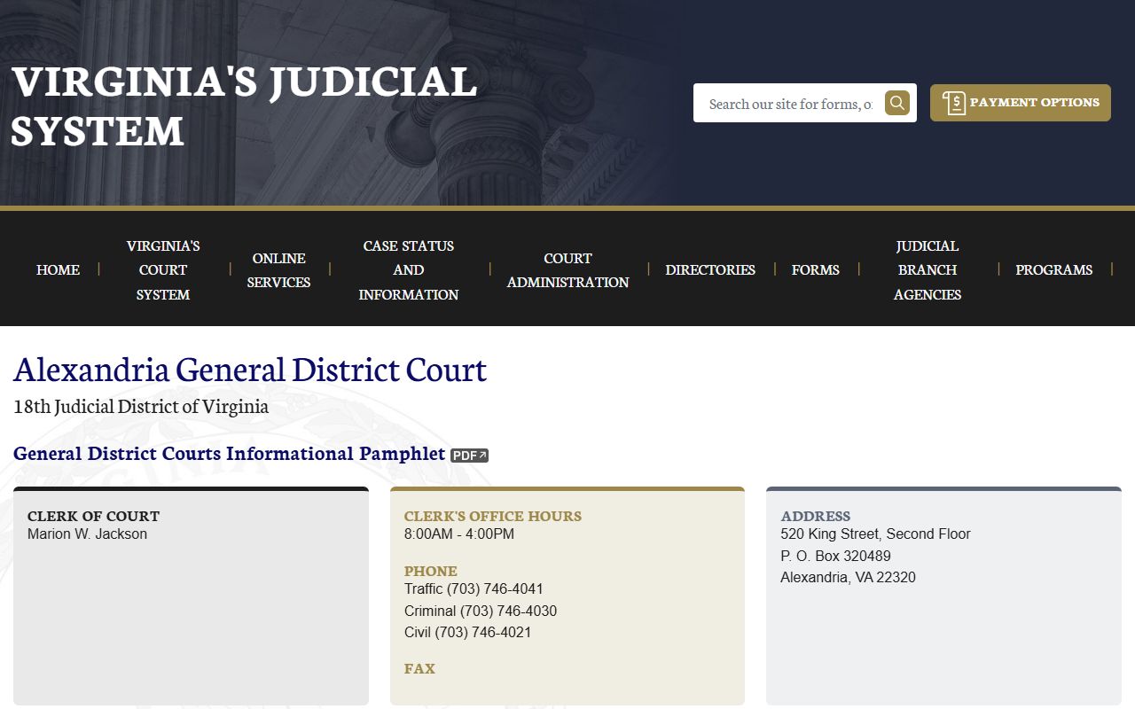 Alexandria general district court records online