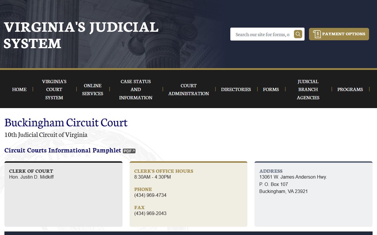 Buckingham County circuit court records search portal