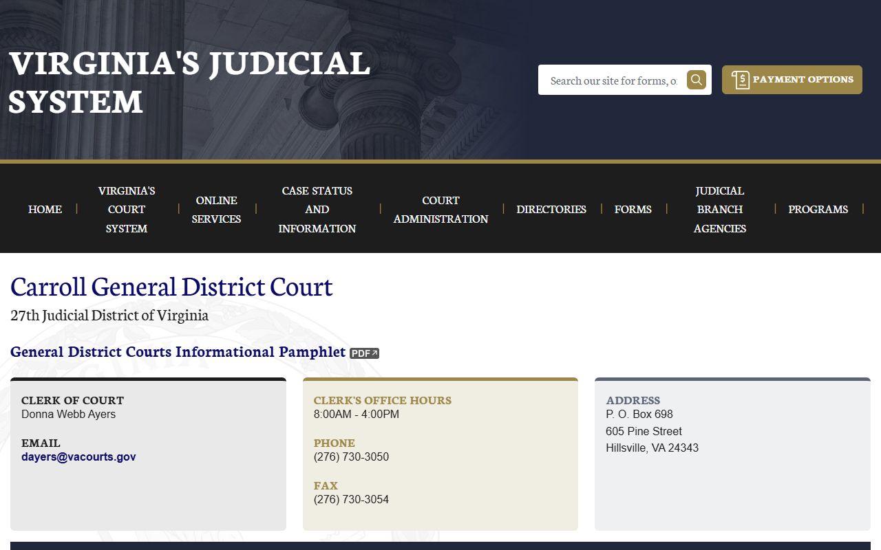 Carroll County general district court case information