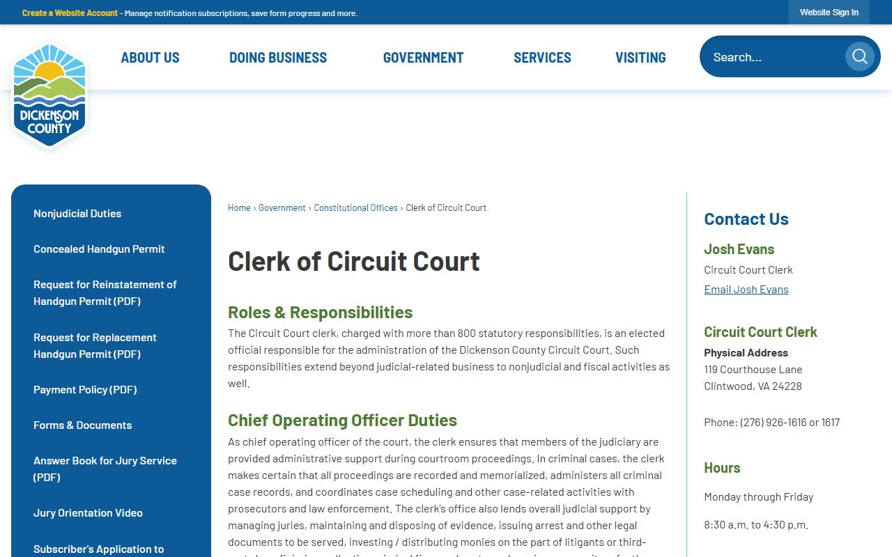 Dickenson County court records and docket information