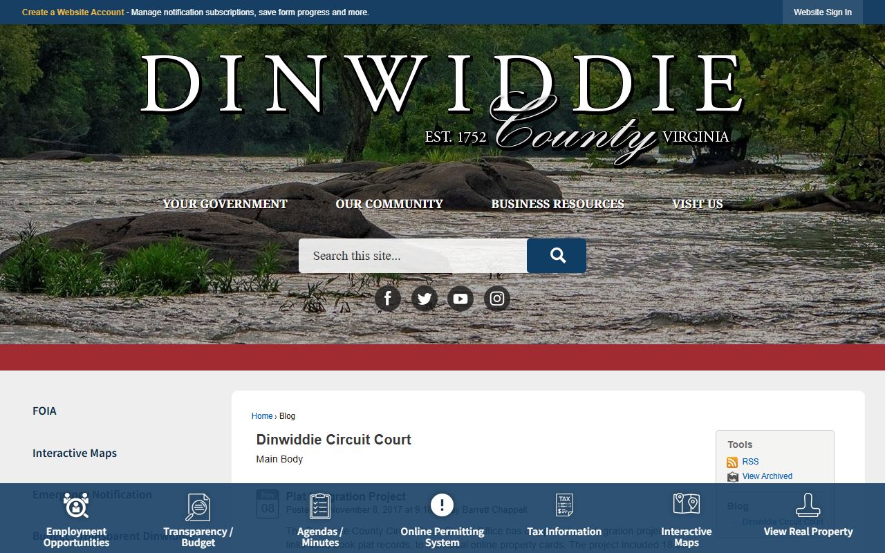 Dinwiddie County court records online access announcement
