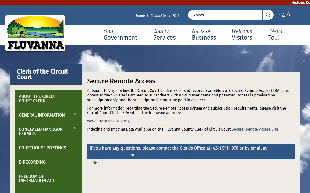 Fluvanna County secure remote access court records