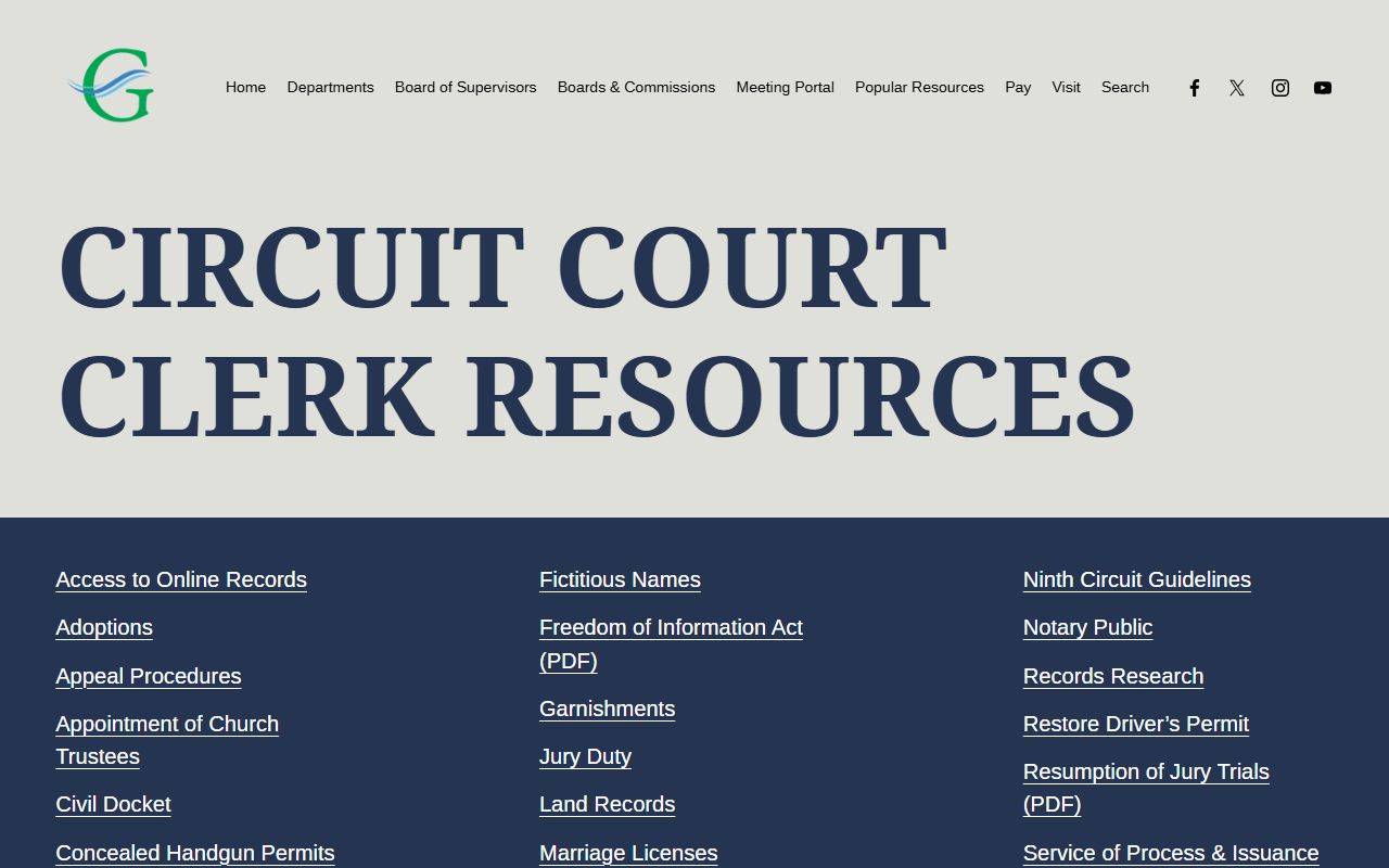 Gloucester County court records resources page