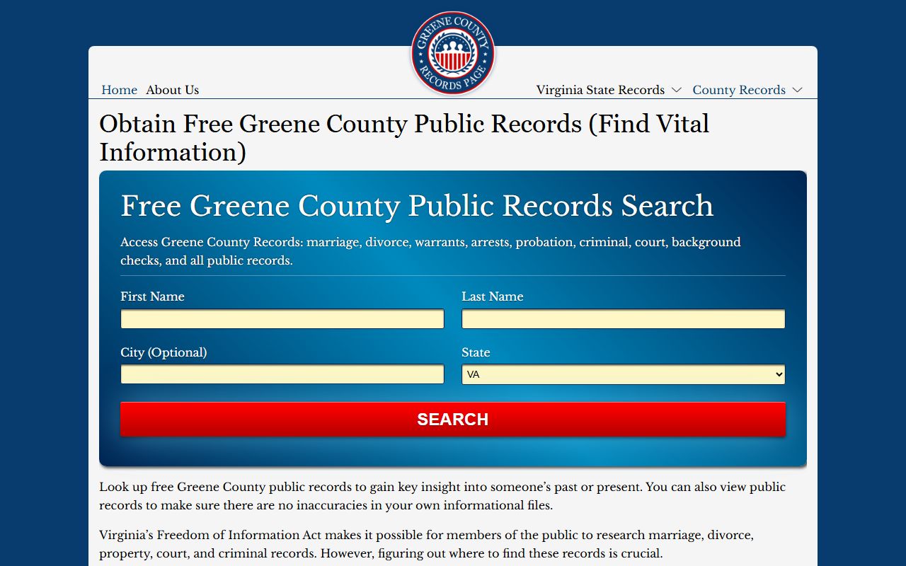 Greene County court records portal