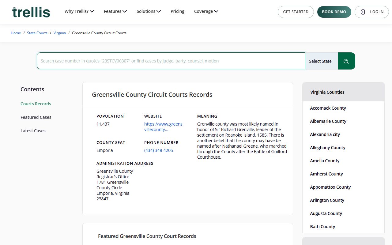 Greensville County court records on trellis.law