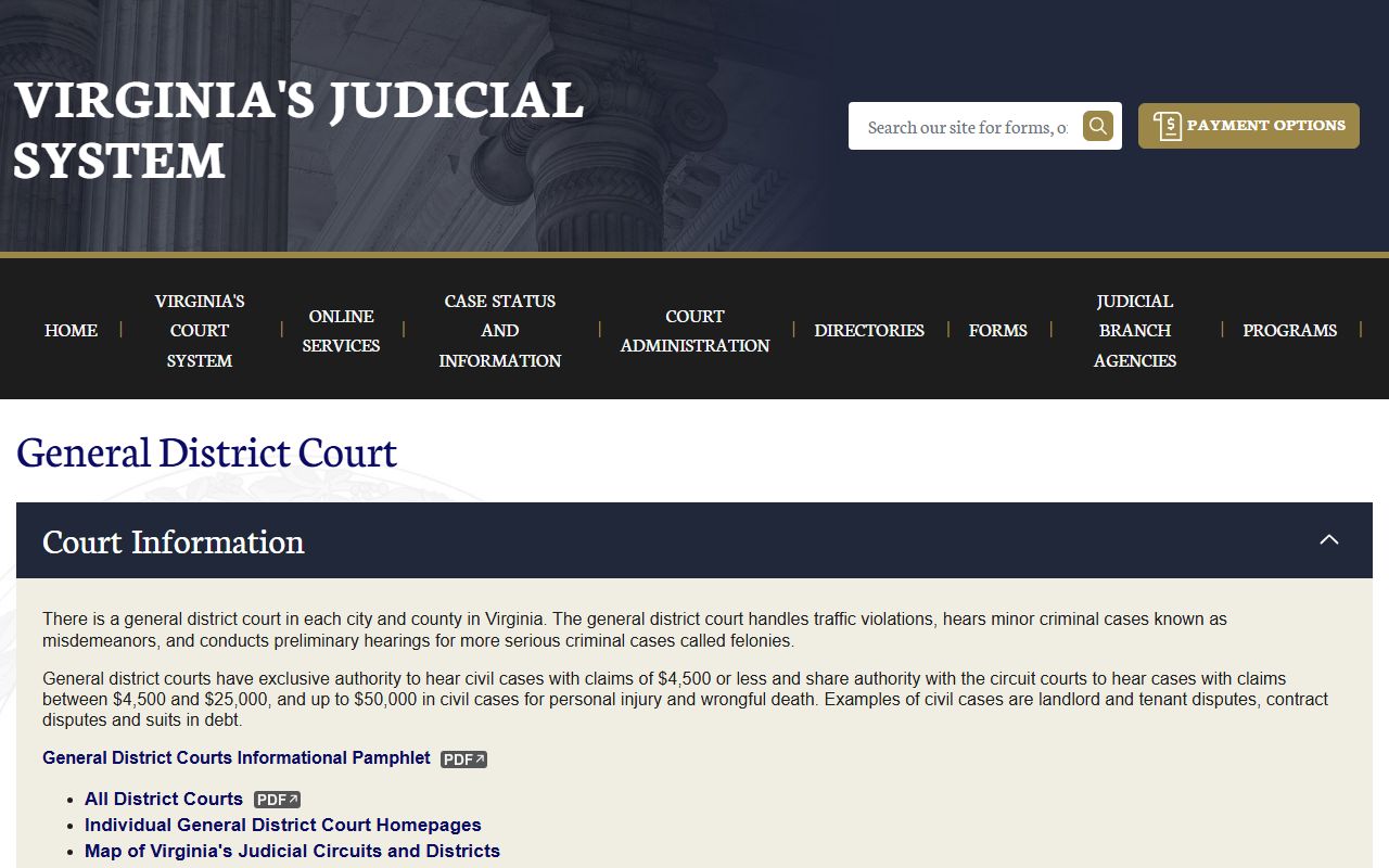 Virginia General District Courts overview